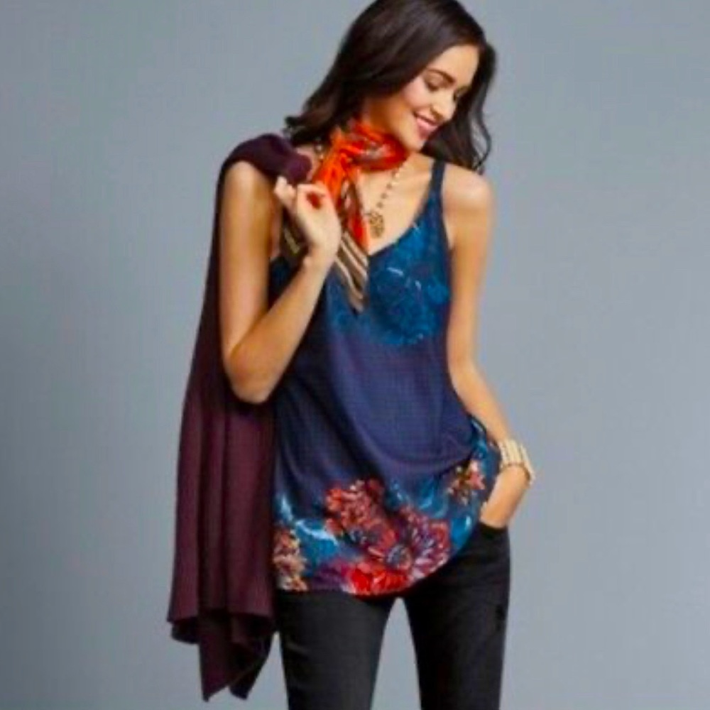 Cabi - Floral Double Strap Tank Top Floral Bohemian